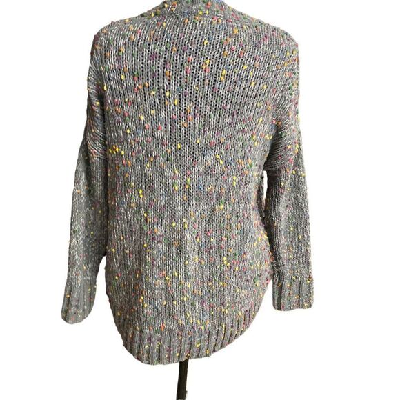 SEVEN 7 Chenille Gray  Popcorn Confetti Crewneck Knit Sweater Size Medium - Picture 10 of 10